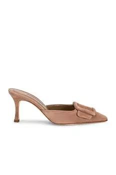 Замшевые мюли Maysale 70 Manolo Blahnik, цвет Dark Nude