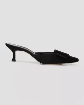 Замшевые мюли Maysale с пряжкой Manolo Blahnik, цвет Black