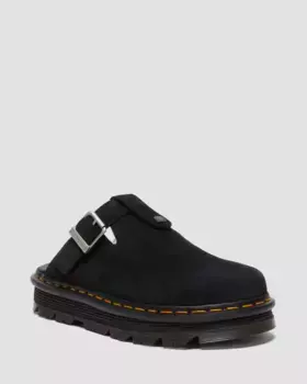 Замшевые мюли на платформе с ремешком на пятке Dr. Martens Zebzag, цвет Black — Bronx Suede