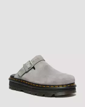 Замшевые мюли на платформе с ремешком на пятке Dr. Martens Zebzag, цвет Grey — E.H.Suede