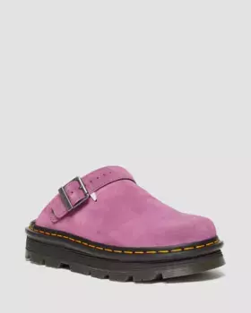 Замшевые мюли на платформе с ремешком на пятке Dr. Martens Zebzag, цвет Muted Purple — E.H.Suede