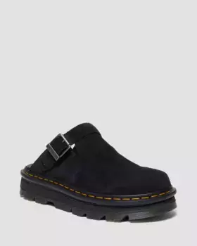 Замшевые мюли на платформе с ремешком на пятке Dr. Martens Zebzag, цвет Black — E.H.Suede