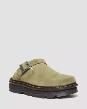 Замшевые мюли на платформе с ремешком на пятке Dr. Martens Zebzag, цвет Muted Olive — E.H.Suede