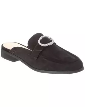 Замшевые мюли Stuart Weitzman с пряжкой и кристаллами, черный