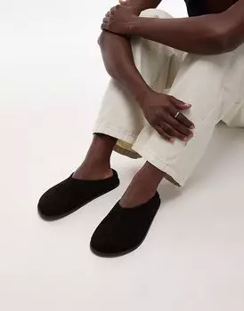 Замшевые мюли Topshop Abbie черного цвета