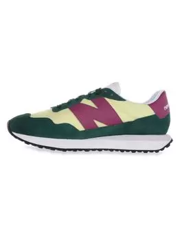 Замшевые нейлоновые беговые кроссовки 237 с логотипом New Balance, зеленый