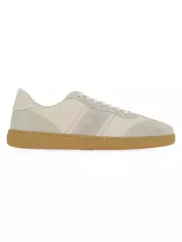 Замшевые низкие кеды Achille Ferragamo, цвет mascarpone bone