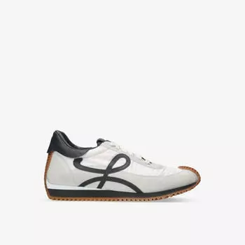 Замшевые низкие кеды flow runner с вышитой монограммой Loewe, белый