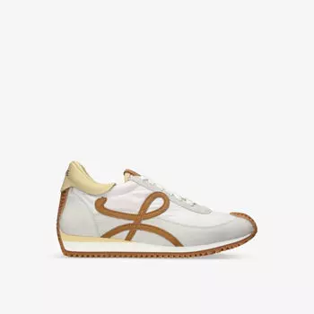 Замшевые низкие кеды flow runner с вышитой монограммой Loewe, коричневый