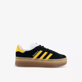 Замшевые низкие кеды gazelle bold с фирменным декором Adidas, черный