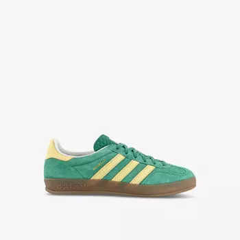 Замшевые низкие кеды gazelle indoor Adidas, зеленый