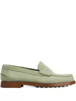 Замшевые пенни-лоферы TOD'S, зеленый