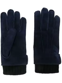 Замшевые перчатки Brioni, синий