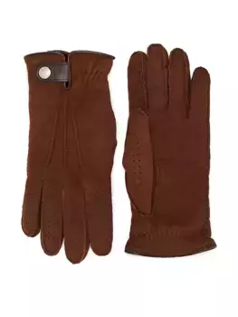 Замшевые перчатки из овчины Brunello Cucinelli, цвет pine cone brown
