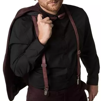 Замшевые подтяжки с Y-образной спинкой и галстуком-бабочкой Mio Marino, цвет Burgundy