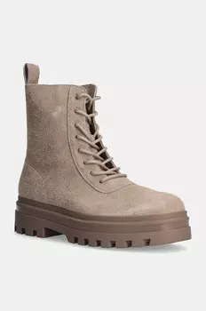 Замшевые походные ботинки Calvin Klein Jeans LUGGED LACE ZIP BOOT OXF HR SU, бежевый