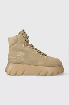 Замшевые рабочие туфли CLIMB60 Love Moschino, бежевый