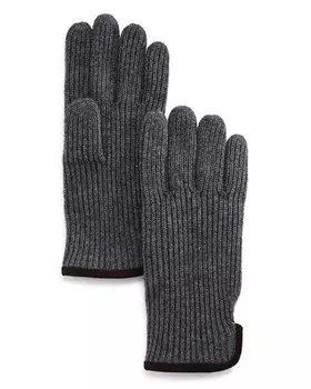 Замшевые ребристые перчатки с отделкой The Men's Store at Bloomingdale's, цвет Gray
