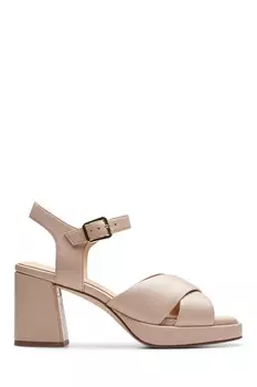 Замшевые роскошные босоножки 75 rae Clarks, бежевый