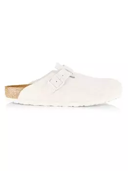 Замшевые сабо без шнурков Boston Birkenstock, белый