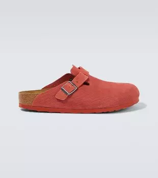Замшевые сабо boston с тиснением Birkenstock, красный