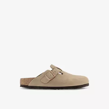 Замшевые сабо boston с тисненым логотипом Birkenstock, коричневый