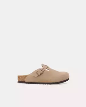 Замшевые сабо для детей Boston KIDS Birkenstock, серо-коричневый