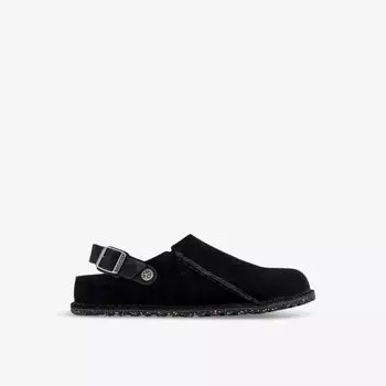 Замшевые сабо Lutry с тисненым логотипом Birkenstock, черный