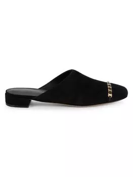 Замшевые сабо Muggia Ferragamo, цвет Nero