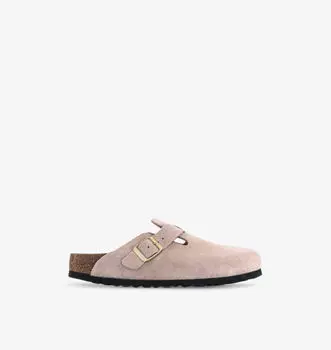 Замшевые сабо с тисненым логотипом Boston Birkenstock, розовый