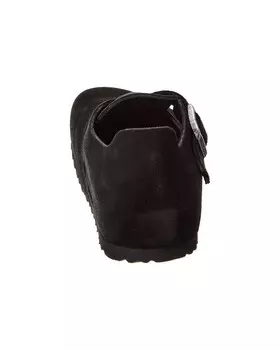 Замшевые сабо узкого кроя Birkenstock London BS, черный