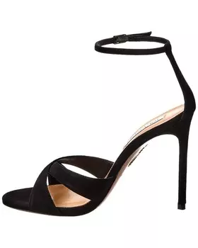 Замшевые сандалии Aquazzura Divine 105, черный