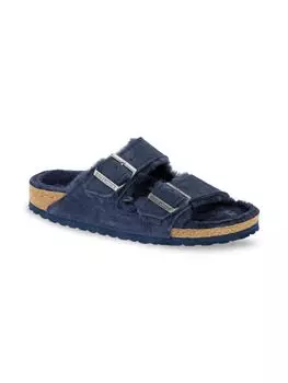 Замшевые сандалии Arizona стандартного кроя на овчине на подкладке Birkenstock, синий