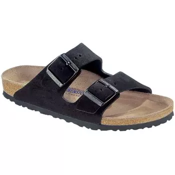 Замшевые сандалии Birkenstock Arizona с мягкой стелькой, черный