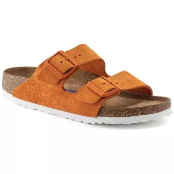 Замшевые сандалии Birkenstock Arizona с мягкой стелькой, красновато-оранжевый