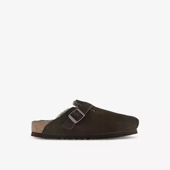 Замшевые сандалии Boston на подкладке из овчины Birkenstock, цвет mocca