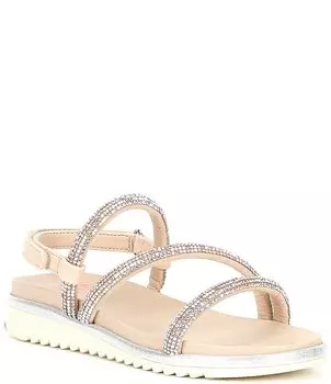 Замшевые сандалии GB для девочек Remi Bling Band (Молодежная), бежевый