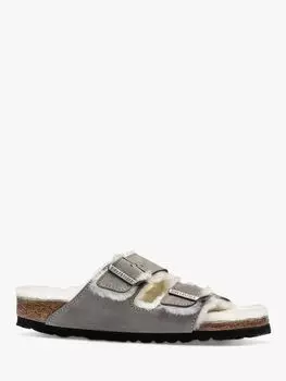 Замшевые сандалии из овчины Birkenstock Arizona, цвет Stone Coin