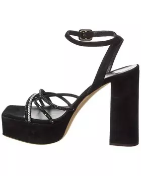Замшевые сандалии на платформе Giuseppe Zanotti Blasvegas 80, черный