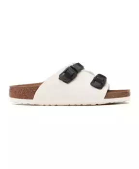 Замшевые сандалии на плоской подошве Birkenstock, белый