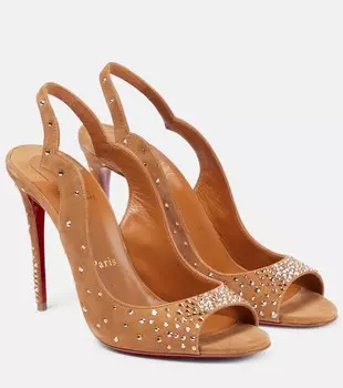 Замшевые сандалии Nudes Degrachick Christian Louboutin, бежевый