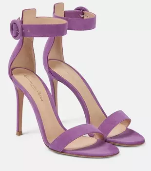 Замшевые сандалии Portofino 105 Gianvito Rossi, фиолетовый