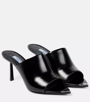 Замшевые сандалии Prada, черный
