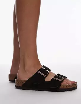 Замшевые сандалии унисекс Birkenstock Arizona цвета мокко