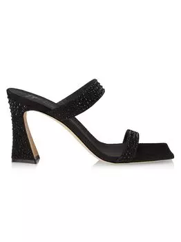 Замшевые сандалии Vanilla 85MM с кристаллами Giuseppe Zanotti, неро