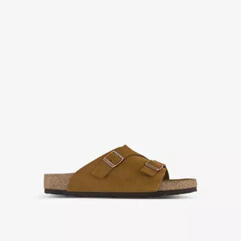 Замшевые сандалии Zurich с двойной пряжкой Birkenstock, цвет mink