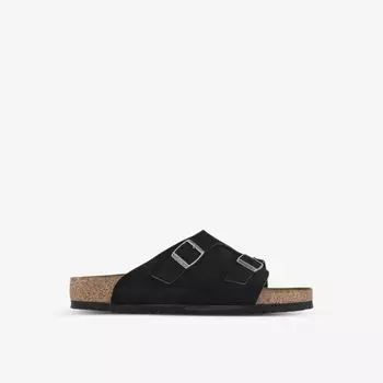 Замшевые сандалии Zurich с двойной пряжкой Birkenstock, черный