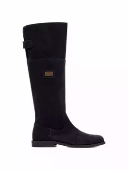 Замшевые сапоги с логотипом Dolce&Gabbana, тёмно-синий