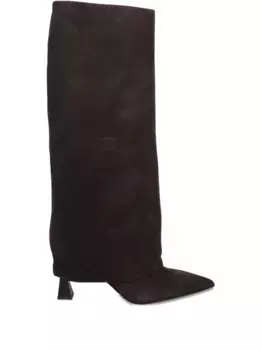 Замшевые сапоги с широким голенищем Sergio Levantesi, коричневый
