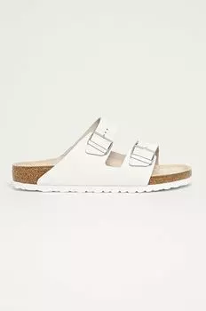 Замшевые шлепанцы Arizona Birkenstock, белый